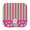 Pink & Green Paisley and Stripes Face Cloth-Rounded Corners