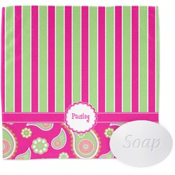 Pink & Green Paisley and Stripes Washcloth (Personalized)