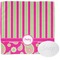 Pink & Green Paisley and Stripes Washcloth (Personalized)