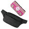 Pink & Green Paisley and Stripes Fanny Packs - FLAT (flap off)