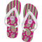 Pink & Green Paisley and Stripes Flip Flops