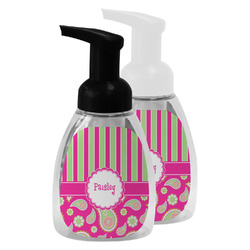 Pink & Green Paisley and Stripes Foam Soap Bottle (Personalized)