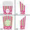 Pink & Green Paisley and Stripes French Fry Favor Box - Front & Back View