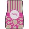 Pink & Green Paisley and Stripes Front Seat Car Mat