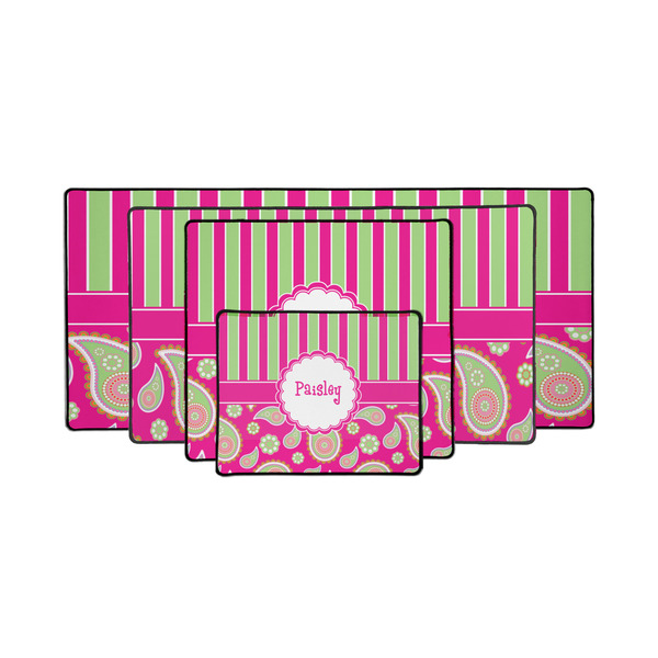 Pink & Green Paisley and Stripes Gaming Mats - PARENT/MAIN