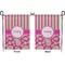 Pink & Green Paisley and Stripes Garden Flag - Double Sided Front and Back