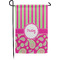 Pink & Green Paisley and Stripes Small Garden Flag - Single Sided w/ Name or Text