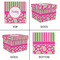 Pink & Green Paisley and Stripes Gift Boxes with Lid - Canvas Wrapped - Large - Approval