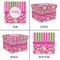 Pink & Green Paisley and Stripes Gift Boxes with Lid - Canvas Wrapped - Medium - Approval