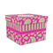 Pink & Green Paisley and Stripes Gift Boxes with Lid - Canvas Wrapped - Medium - Front/Main