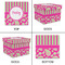Pink & Green Paisley and Stripes Gift Boxes with Lid - Canvas Wrapped - Small - Approval