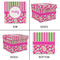 Pink & Green Paisley and Stripes Gift Boxes with Lid - Canvas Wrapped - XX-Large - Approval