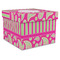 Pink & Green Paisley and Stripes Gift Boxes with Lid - Canvas Wrapped - XX-Large - Front/Main