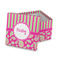 Pink & Green Paisley and Stripes Gift Box with Lid - Canvas Wrapped (Personalized)