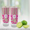 Pink & Green Paisley and Stripes Glass Shot Glass - 2 oz - LIFESTYLE