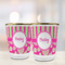 Pink & Green Paisley and Stripes Glass Shot Glass - with gold rim - LIFESTYLE