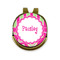 Pink & Green Paisley and Stripes Golf Ball Hat Marker Hat Clip - Front & Back