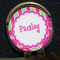 Pink & Green Paisley and Stripes Golf Ball Marker Hat Clip - Gold - Close Up