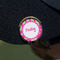 Pink & Green Paisley and Stripes Golf Ball Marker Hat Clip - Gold - On Hat