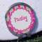Pink & Green Paisley and Stripes Golf Ball Marker Hat Clip - Silver - Front
