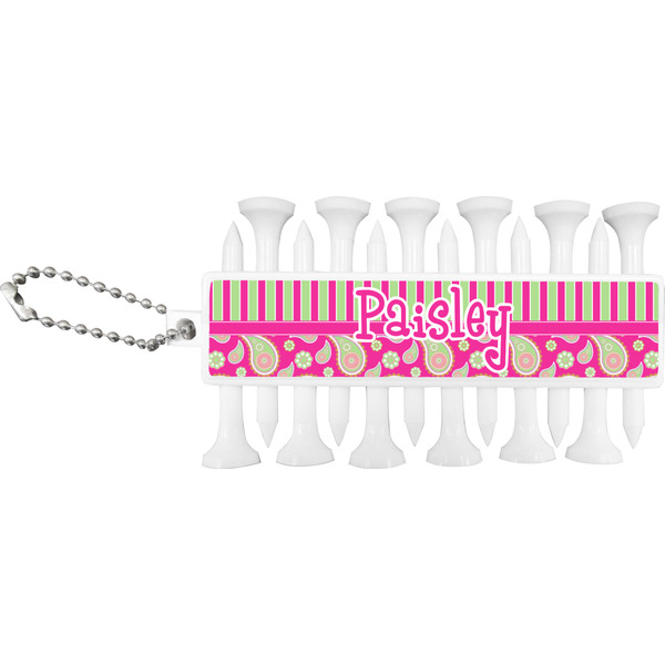 Pink & Green Paisley and Stripes Golf Buddy