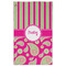 Pink & Green Paisley and Stripes Golf Towel - Poly-Cotton Blend - Large w/ Name or Text