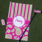 Pink & Green Paisley and Stripes Golf Towel Gift Set - Main