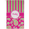 Pink & Green Paisley and Stripes Golf Towel - Poly-Cotton Blend - Small w/ Name or Text