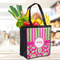 Pink & Green Paisley and Stripes Grocery Bag - LIFESTYLE