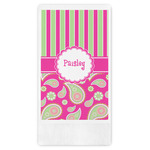 Pink & Green Paisley and Stripes Guest Paper Towels - Full Color (Personalized)