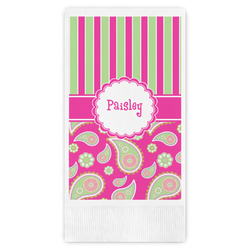 Pink & Green Paisley and Stripes Guest Paper Towels - Full Color (Personalized)