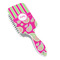 Pink & Green Paisley and Stripes Hair Brush - Angle View