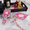 Pink & Green Paisley and Stripes Hair Brush and Hand Mirror - Bathroom Scene