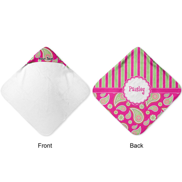 Pink & Green Paisley and Stripes Hooded Baby Towel- Approval
