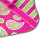 Pink & Green Paisley and Stripes Hooded Baby Towel- Detail Corner