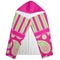 Pink & Green Paisley and Stripes Hooded Towel - Folded