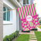 Pink & Green Paisley and Stripes House Flags - Double Sided - LIFESTYLE