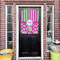 Pink & Green Paisley and Stripes House Flags - Double Sided - (Over the door) LIFESTYLE