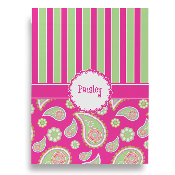 Pink & Green Paisley and Stripes House Flags - Single Sided - FRONT