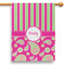 Pink & Green Paisley and Stripes House Flags - Single Sided - PARENT MAIN