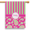Pink & Green Paisley and Stripes 28" House Flag (Personalized)