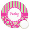Pink & Green Paisley and Stripes Icing Circle - Large - Front