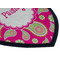 Pink & Green Paisley and Stripes Iron on Shield 3 Detail