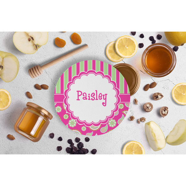 Pink & Green Paisley and Stripes Jar Opener - Lifestyle Image