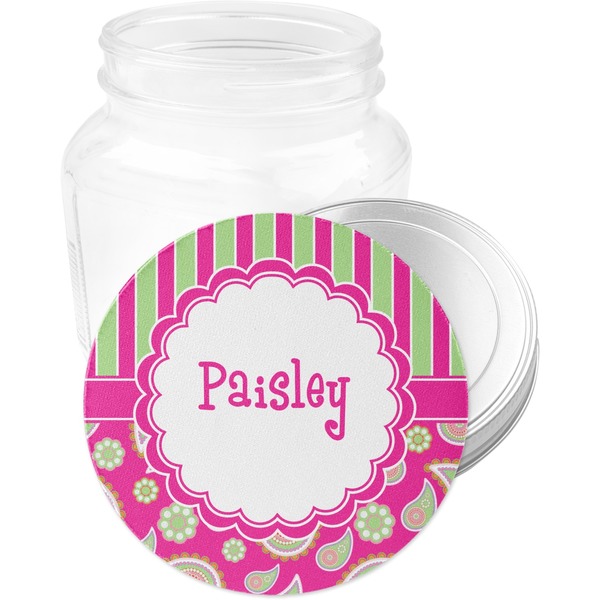 Pink & Green Paisley and Stripes Jar Opener - Main