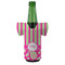 Pink & Green Paisley and Stripes Jersey Bottle Cooler - FRONT (on bottle)
