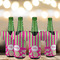 Pink & Green Paisley and Stripes Jersey Bottle Cooler - Set of 4 - LIFESTYLE