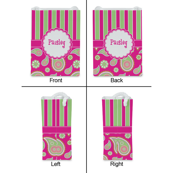 Pink & Green Paisley and Stripes Jewelry Gift Bag - Gloss - Approval