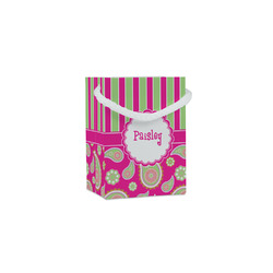 Pink & Green Paisley and Stripes Jewelry Gift Bags (Personalized)
