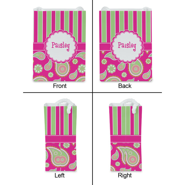 Pink & Green Paisley and Stripes Jewelry Gift Bag - Matte - Approval